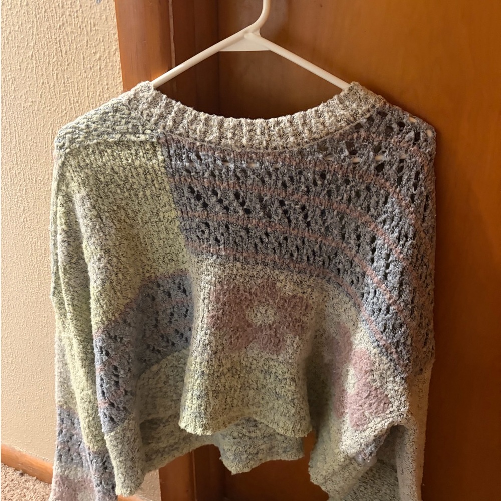 Sincerely Jules Pastel Multicolor Open-Knit Crewneck Sweater